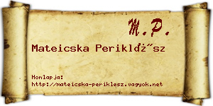 Mateicska Periklész névjegykártya